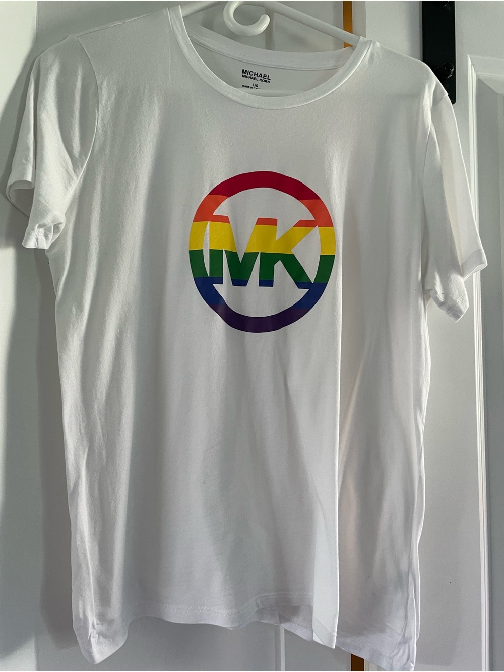 Michael Kors White Tee with Red Accent